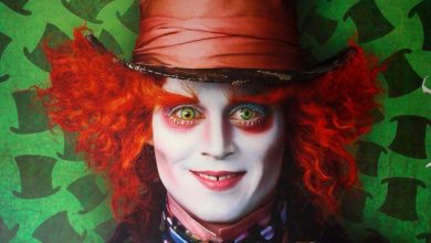 Johnny Depp como el Sombrerero Loco en la película de Tim Burton
