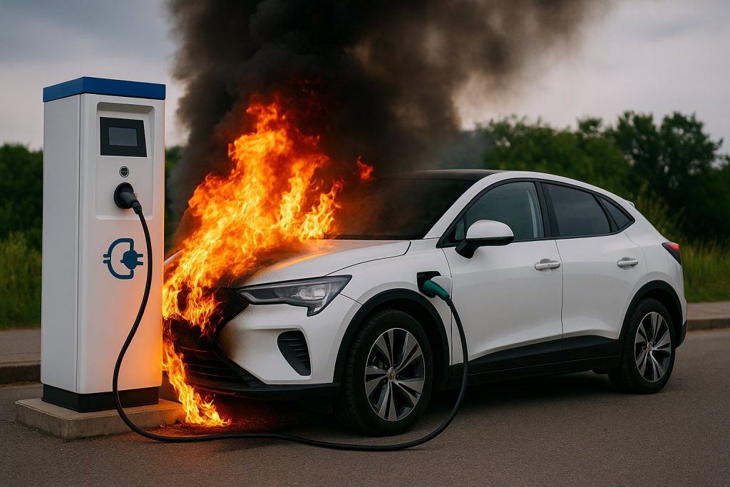 Coche eléctrico incendio